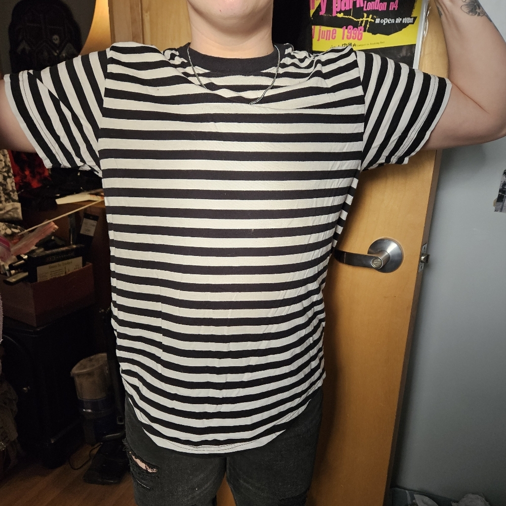 Black and White Striped T-Shirt